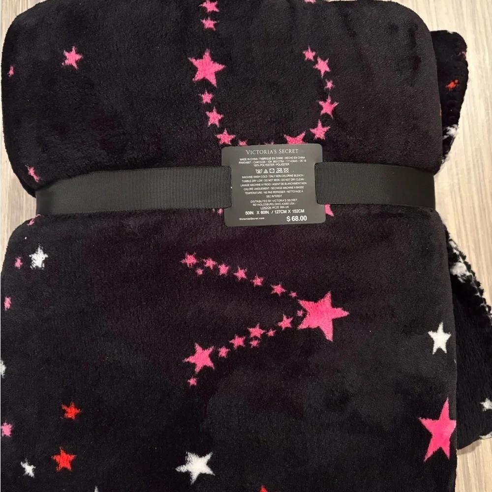 Victoria’s Secret Sherpa Throw Blanket Star Print 50x60 NWT